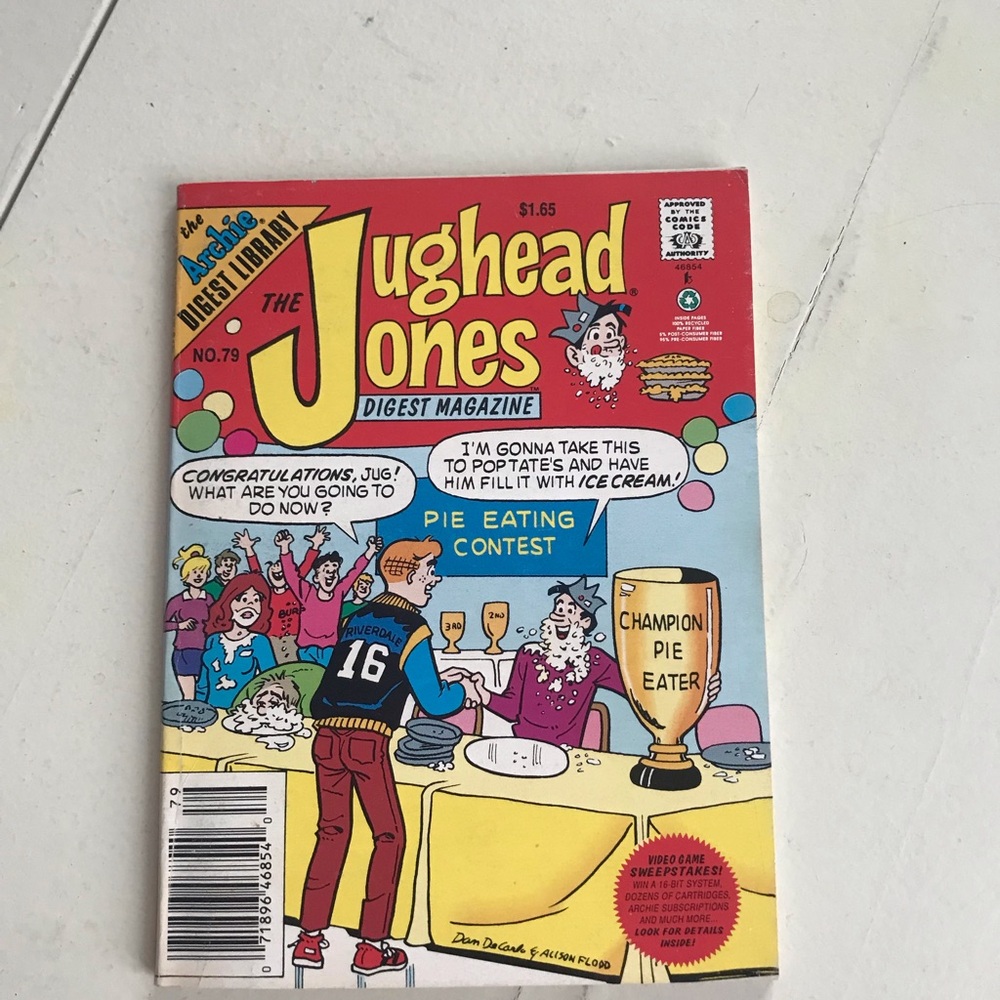 1992 Archie Jughead Jones Digest Magazine #79- Red & Blue Comic Cover